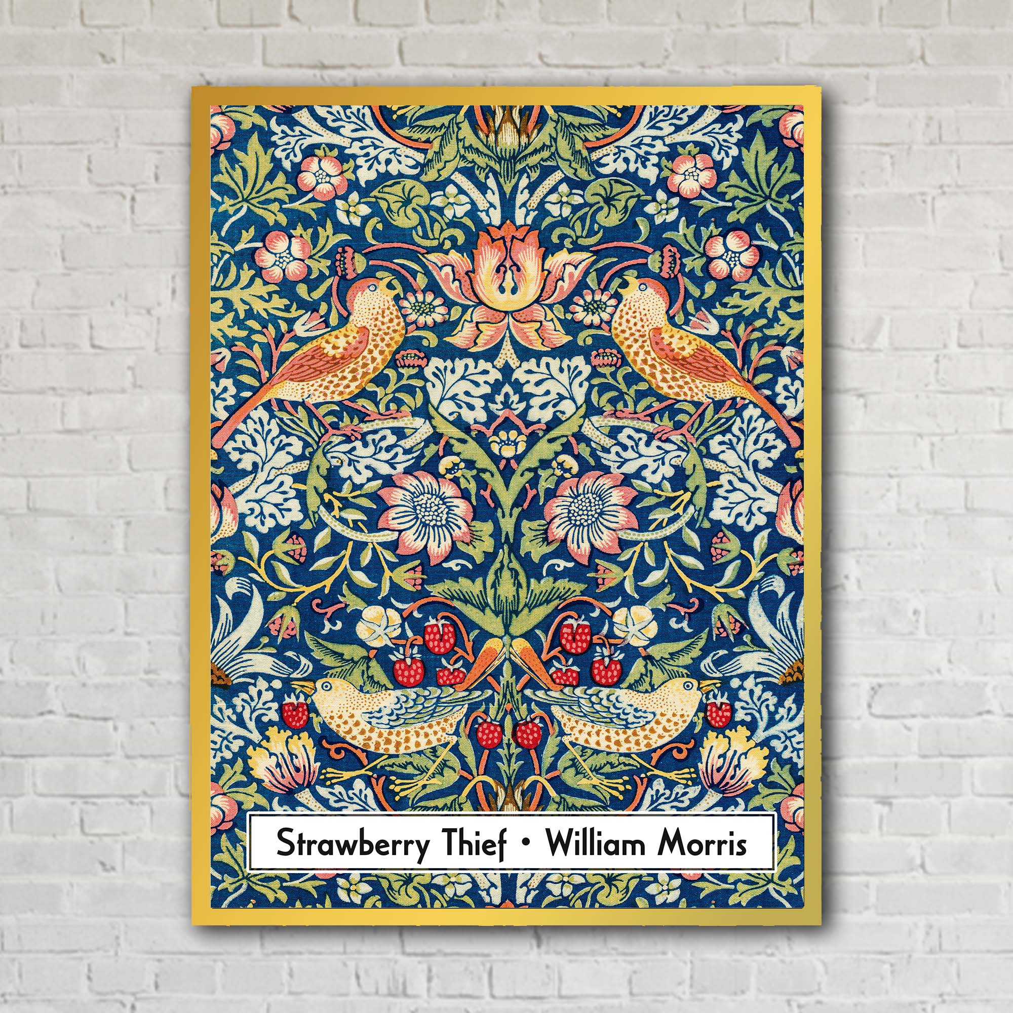 "Strawberry Thief" by William Morris on Canvas, Framed Prints, Framed Canvas, Acrylic or Print-only