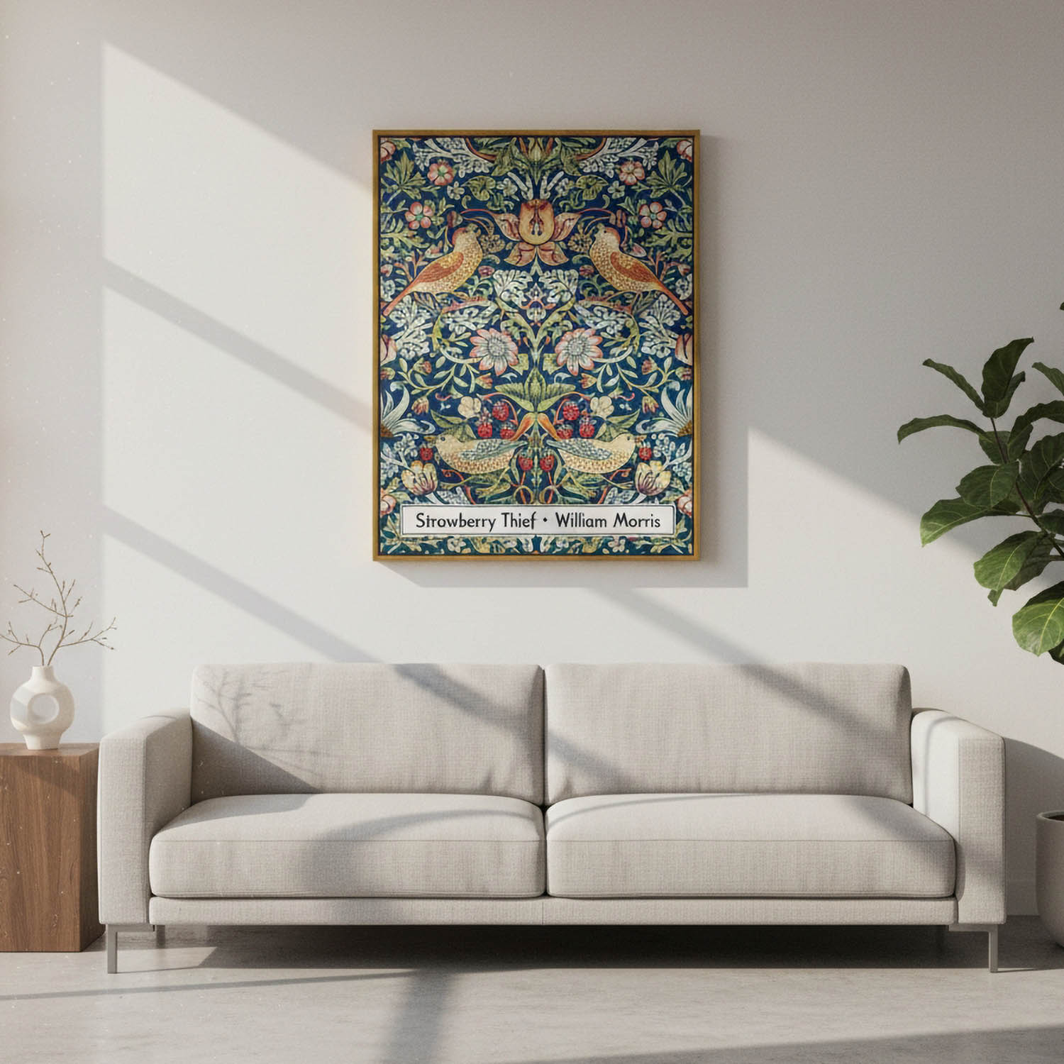 "Strawberry Thief" by William Morris on Canvas, Framed Prints, Framed Canvas, Acrylic or Print-only