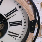 Industrial Large Cog Clock White and Gold