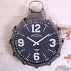 Industrial Style Wall Clock Gunmetal Grey