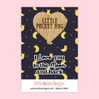 WishStrings Pocket Hug – I Love You to the Moon and Back | Romantic Keepsake Gift | Mini Hug Token | Love You Gift for Partner, Friend or Family