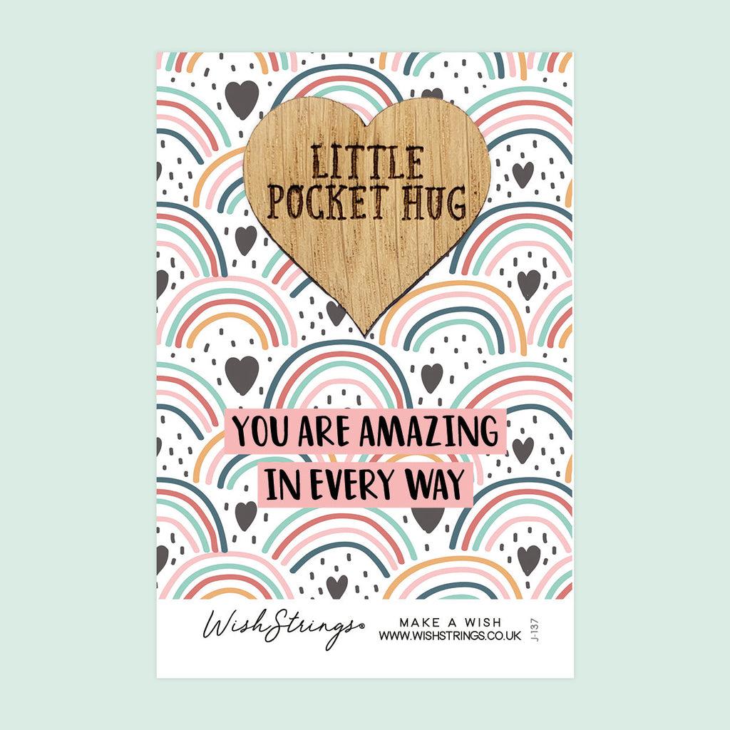 Pocket Hug - You Are Amazing in Every Way | Keepsake Token for Sending Hugs, Thank You & Appreciation