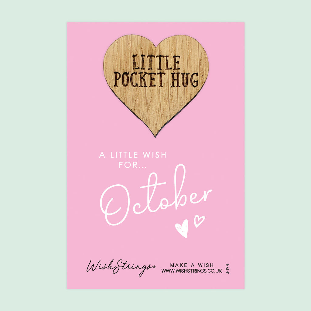 Pocket Hug - October Birth Month | Thoughtful Birthday Gift | Keepsake Token for Sending Hugs & Celebrating a Special Day