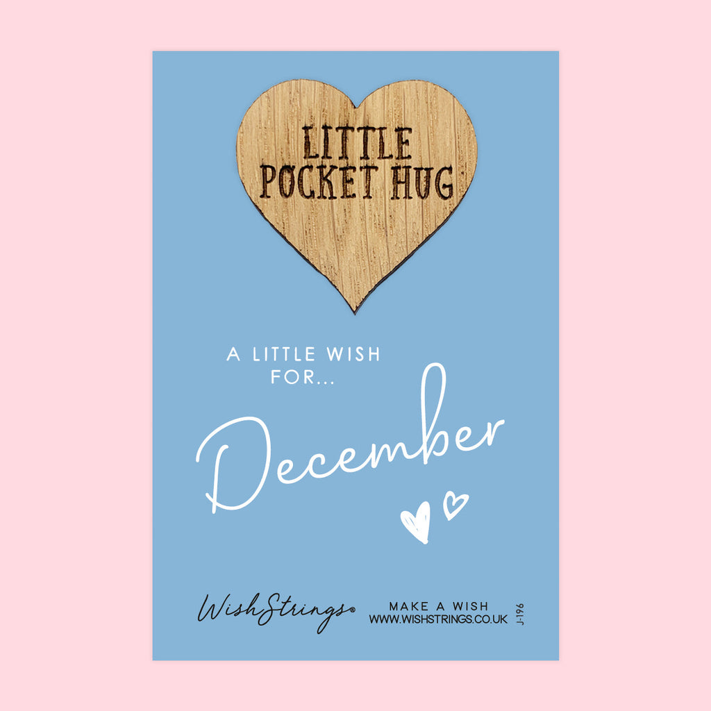 Pocket Hug - December Birth Month | Thoughtful Birthday Gift | Keepsake Token for Sending Hugs & Celebrating a December Birthday