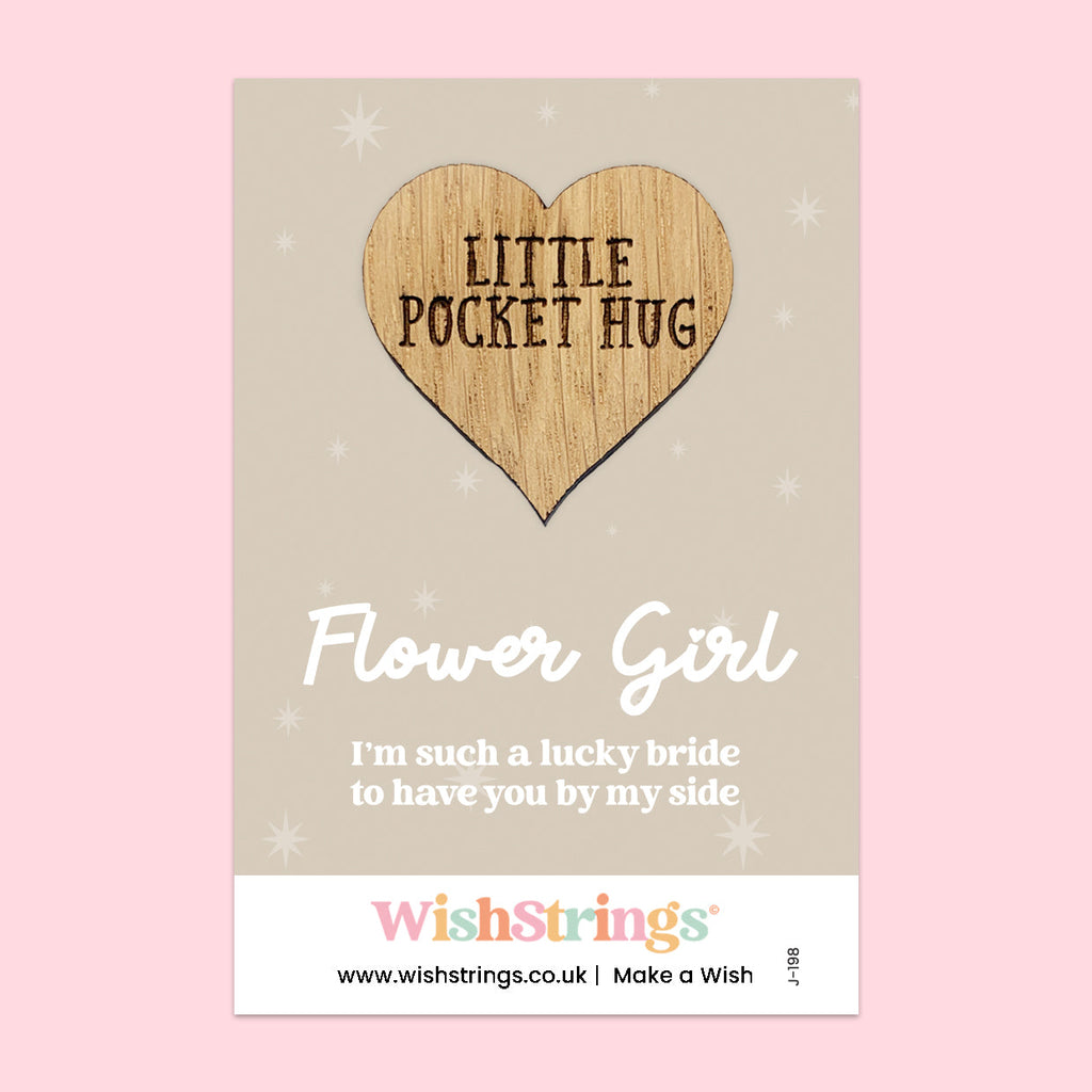 Pocket Hug – Flower Girl | Thoughtful Gift for Wedding Day & Appreciation | Keepsake Token for Love, Thanks & Celebration