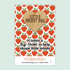WishStrings Pocket Hug – Big Heart Teacher Gift | “It Takes a Big Heart to Help Shape Little Minds” Token | End of Term Appreciation Keepsake