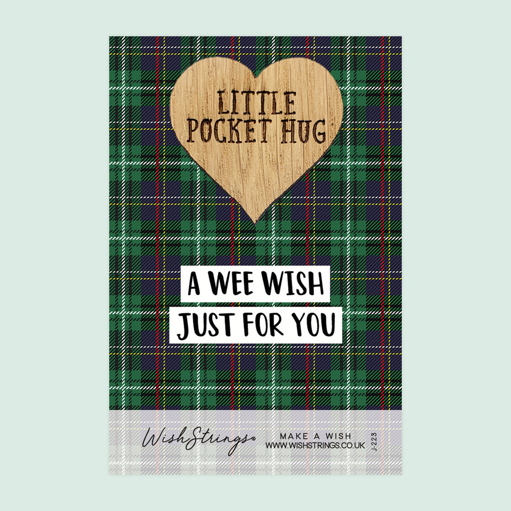 Pocket Hug - A Wee Wish, Just for You | Scottish Tartan Theme Gift | Keepsake Token for Sending Hugs & Thinking of You