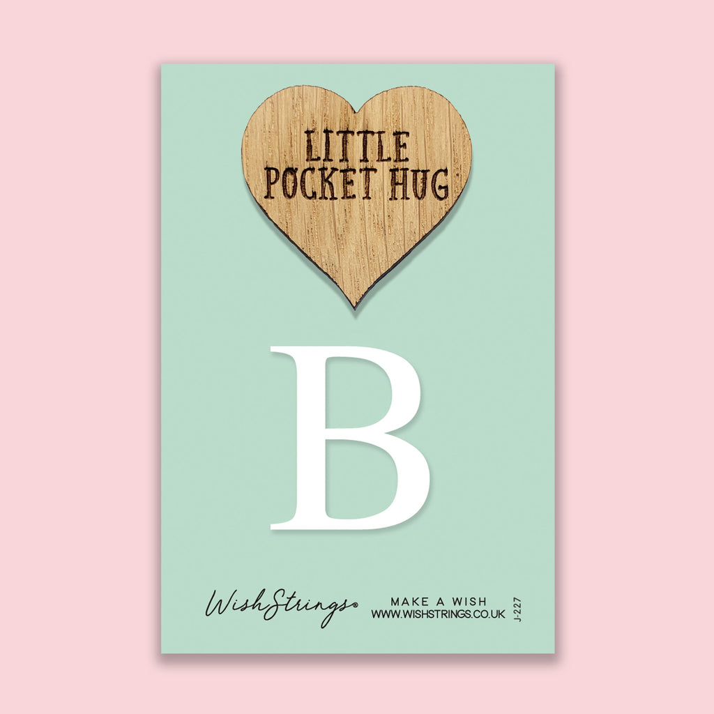 Pocket Hug - Letter ‘B’ Initial | Personalized Name Gift | Keepsake Token for Special Someone