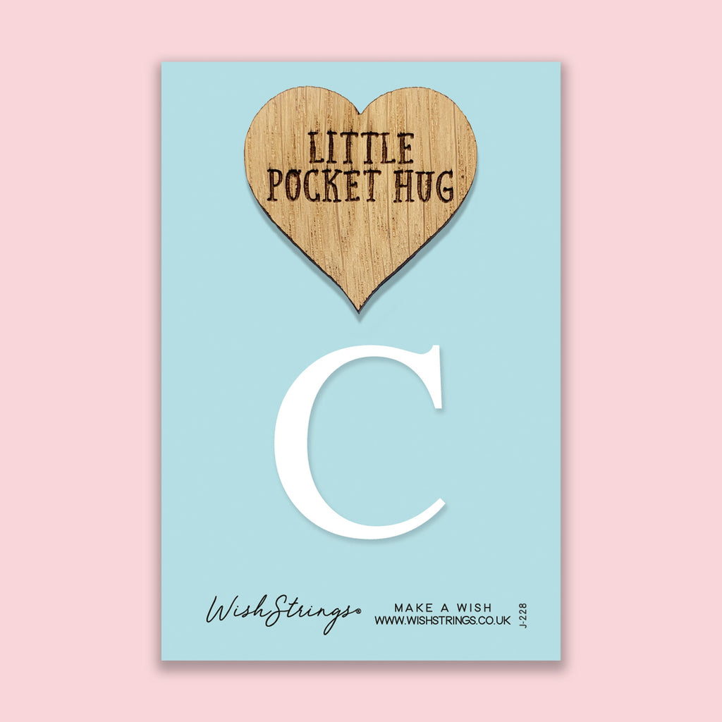 Pocket Hug - Letter C | Personalized Initial Gift & Thoughtful Keepsake | Keepsake Token for Sending Hugs & Special Monogram Gift