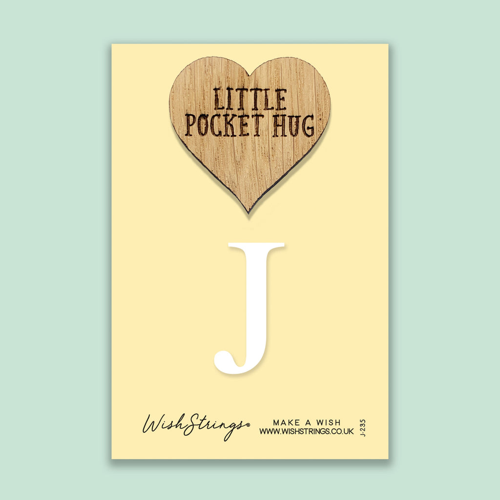 Pocket Hug - Letter ‘J’ | Personalized Initial Gift & Thoughtful Keepsake | Keepsake Token for Sending Hugs & a Special Name Gift
