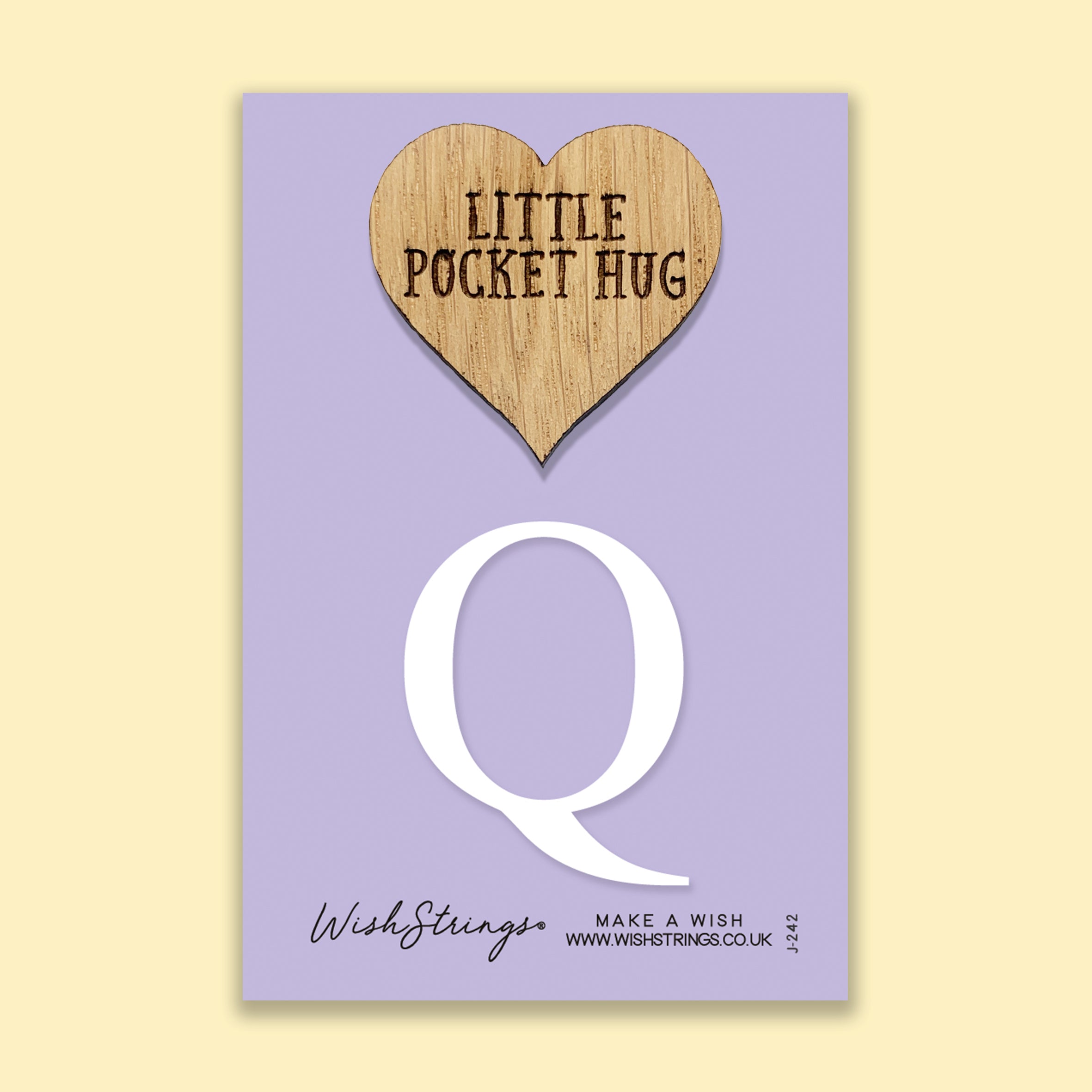 Pocket Hug - Letter ‘Q’ | Personalized Initial Gift & Thoughtful Keepsake | Keepsake Token for Sending Hugs & a Special Name Gift