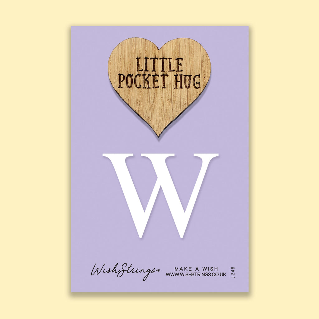 Pocket Hug - Letter ‘W’ | Personalized Initial Gift & Thoughtful Keepsake | Keepsake Token for Sending Hugs & a Special Name Gift