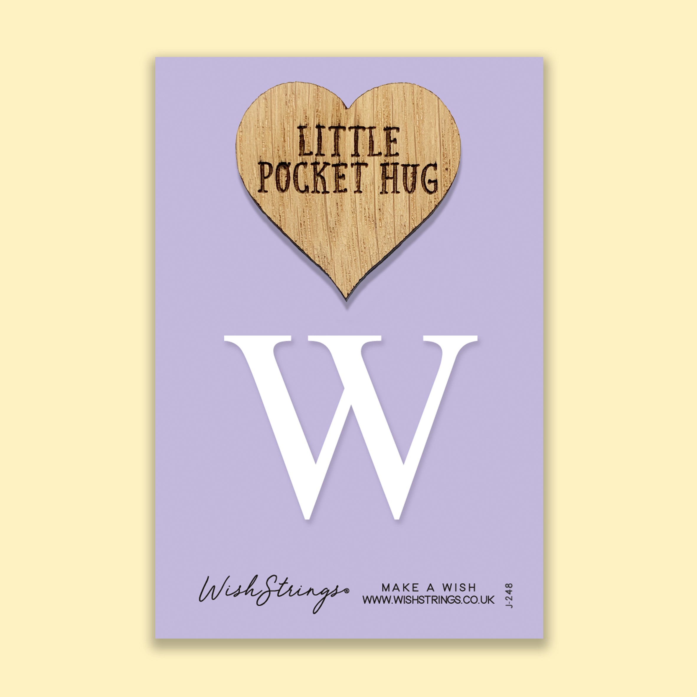 Pocket Hug - Letter ‘W’ | Personalized Initial Gift & Thoughtful Keepsake | Keepsake Token for Sending Hugs & a Special Name Gift