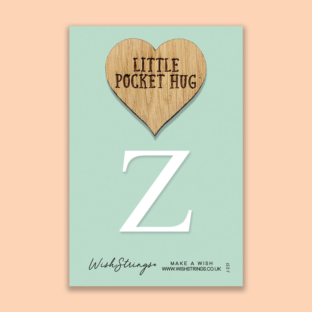 Pocket Hug - Letter ‘Z’ | Personalized Initial Gift & Thoughtful Keepsake | Keepsake Token for Sending Hugs & a Special Name Gift