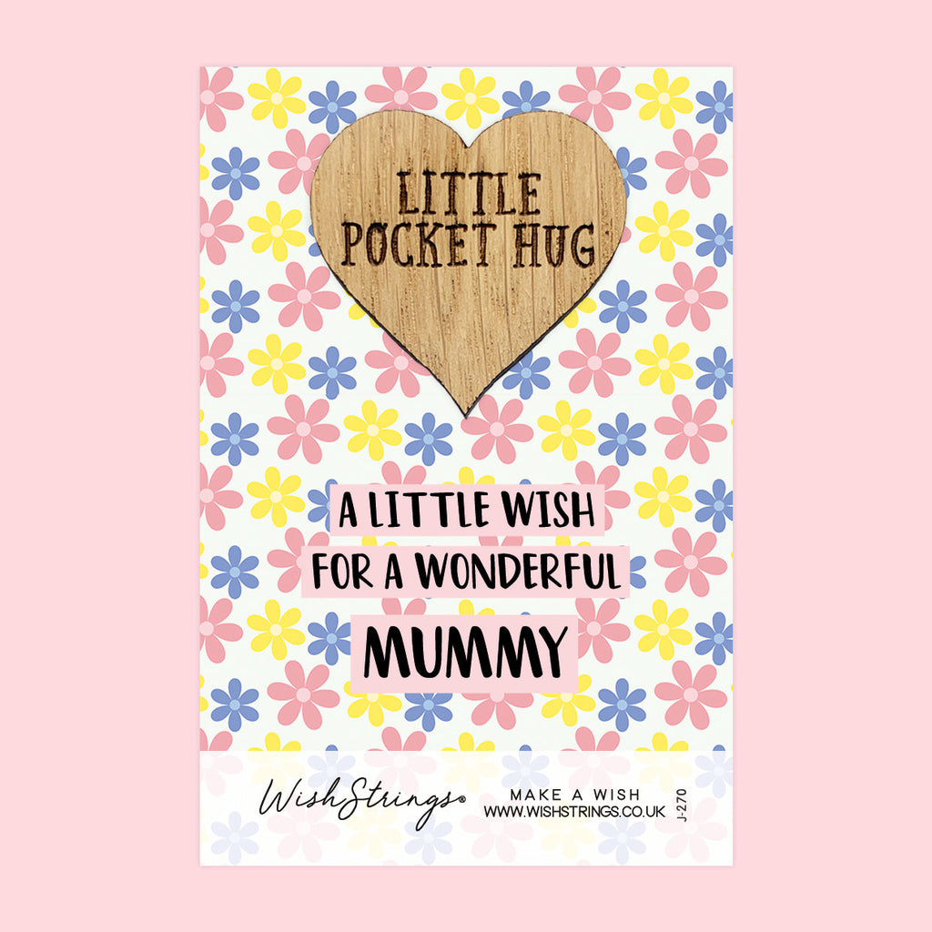 Pocket Hug - Wonderful Mummy | Thoughtful Gift from Kids | Keepsake Token for Sending Hugs & Showing Love to the Best Mum