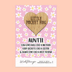 Pocket Hug - Auntie, Best Friend Poem Quote | Thoughtful Gift from Niece/Nephew | Keepsake Token for Sending Hugs to a Special Auntie