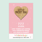 Pocket Hug - Angel Numbers 777 | Keepsake Token for Luck & Wishes Coming True