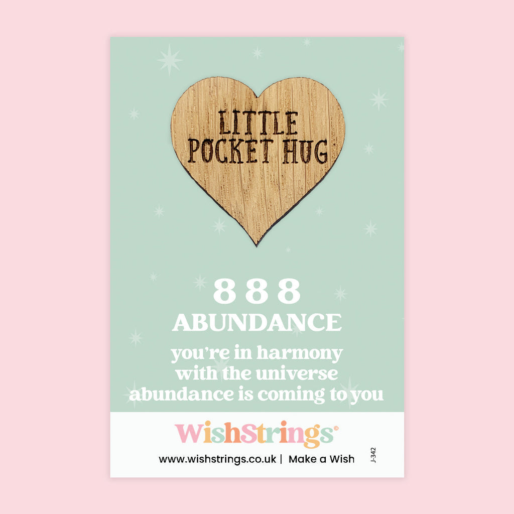 Pocket Hug - Angel Numbers 888 | Manifestation & Abundance Gift | Keepsake Token for Harmony with the Universe & Prosperity