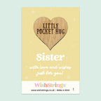 WishStrings “Sister” Pocket Hug | Thoughtful Keepsake Gift for Sister | Hug Token for Thinking of You | Birthday or Just Because | Letterbox Gift for Her