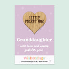 WishStrings “Granddaughter” Pocket Hug | Thoughtful Keepsake Gift | Sentimental Hug Token | Gift from Grandparent | Birthday, Thinking of You Gift