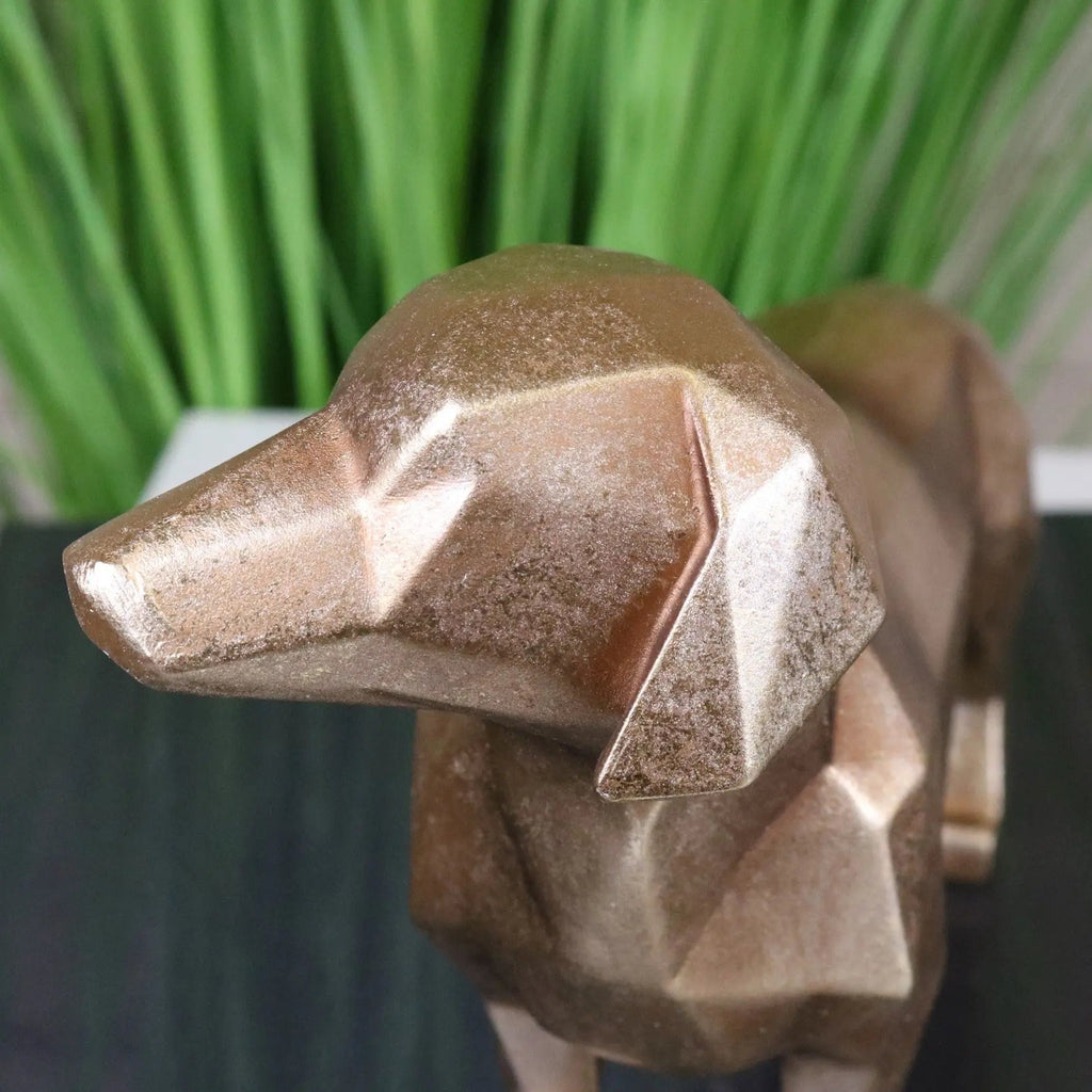 Janira Gold Geometric Sausage Dog Dachshund Ornament