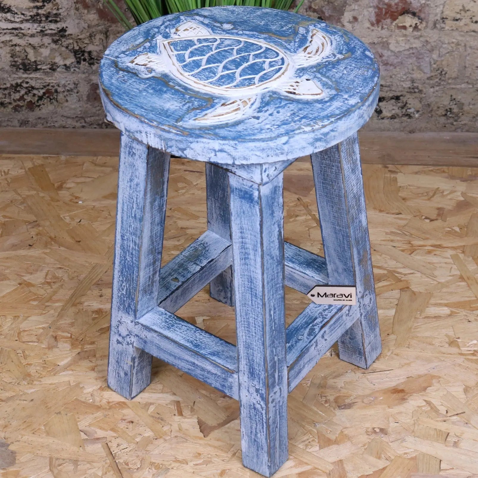 Kavi Kids Wooden Stool 25cm Turtle Design