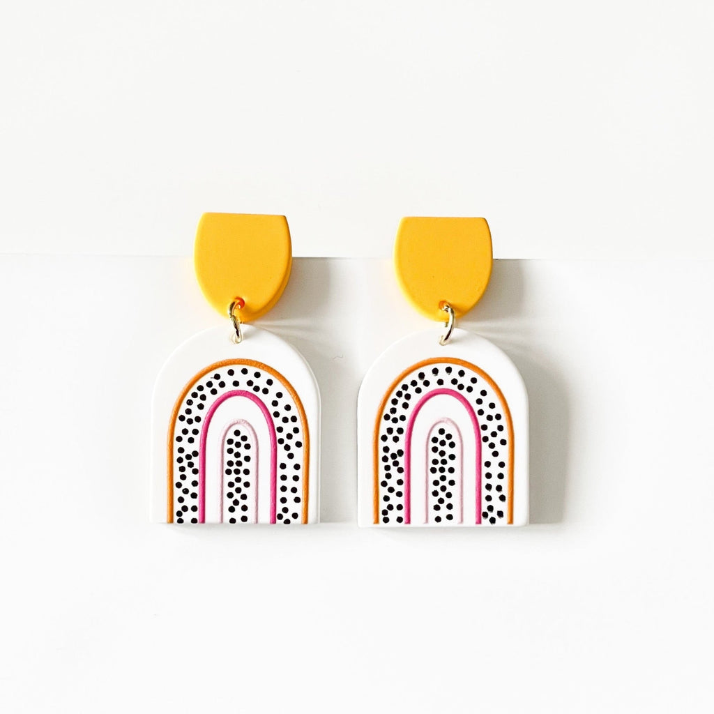 Ruby Rainbow Arch Earrings