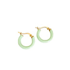 Anais Luxe 18k Gold Plated Mint Hoops