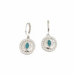 Yasmin Silver Lucky Evil Eye Charm Huggies
