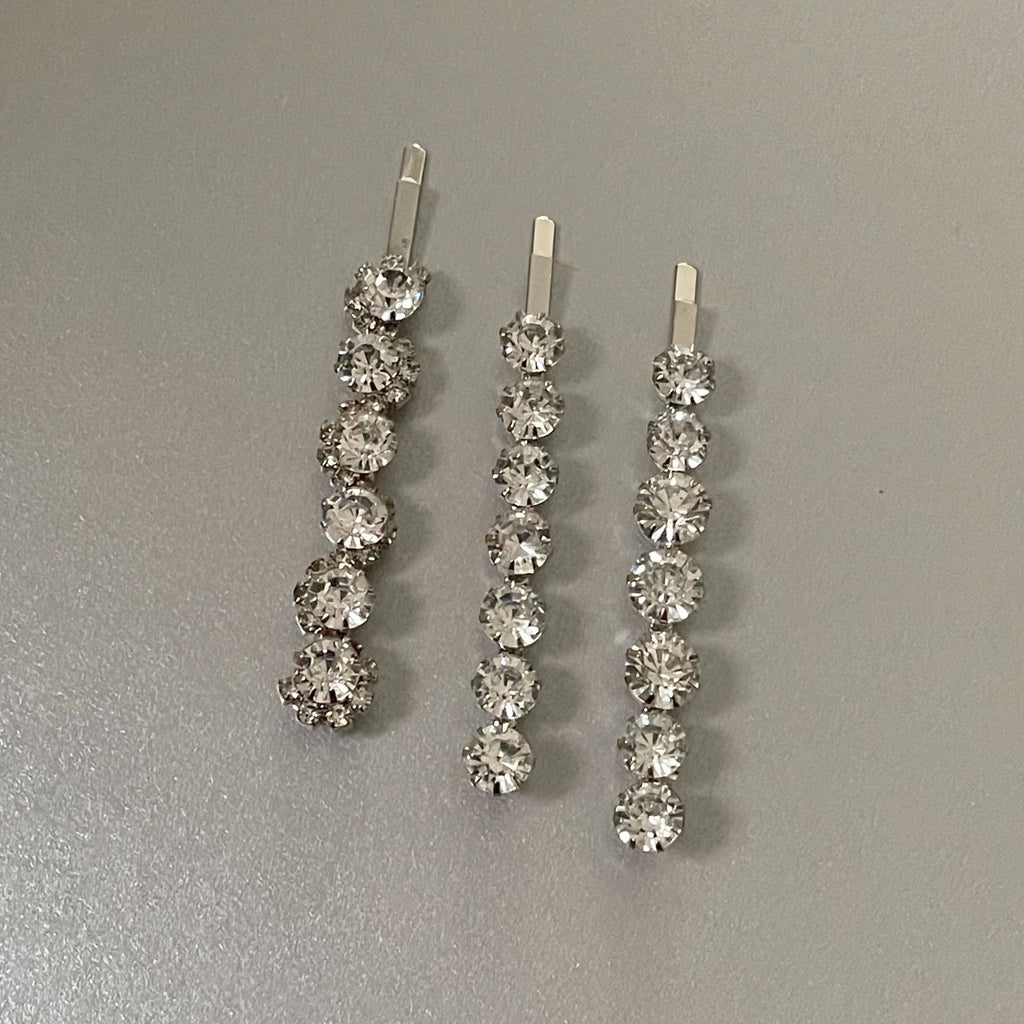 Adalynne Luxury Silver Jewelled Hair Slide Set