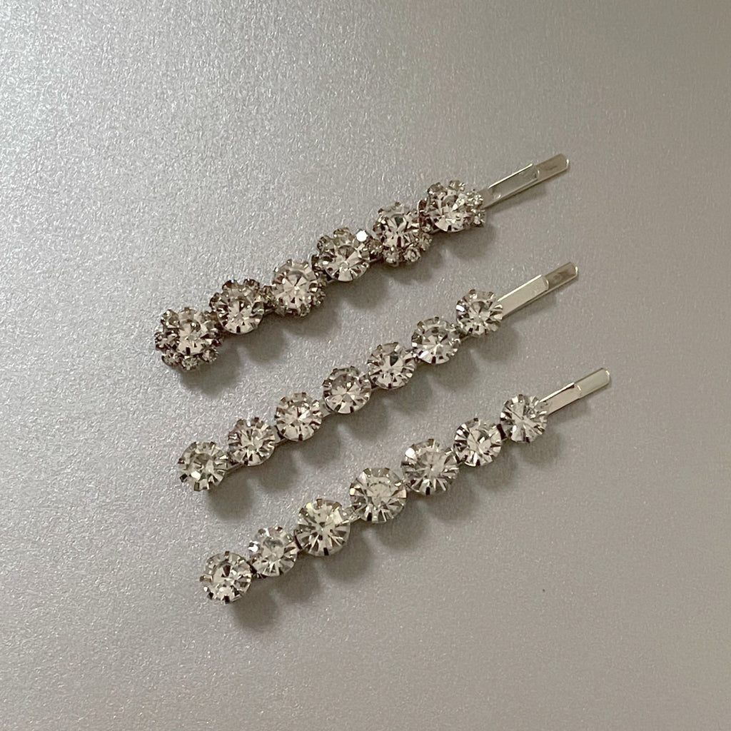 Adalynne Luxury Silver Jewelled Hair Slide Set