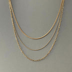 Medea Luxe 18k Gold Plated Triple Layer Necklace