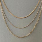 Medea Luxe 18k Gold Plated Triple Layer Necklace