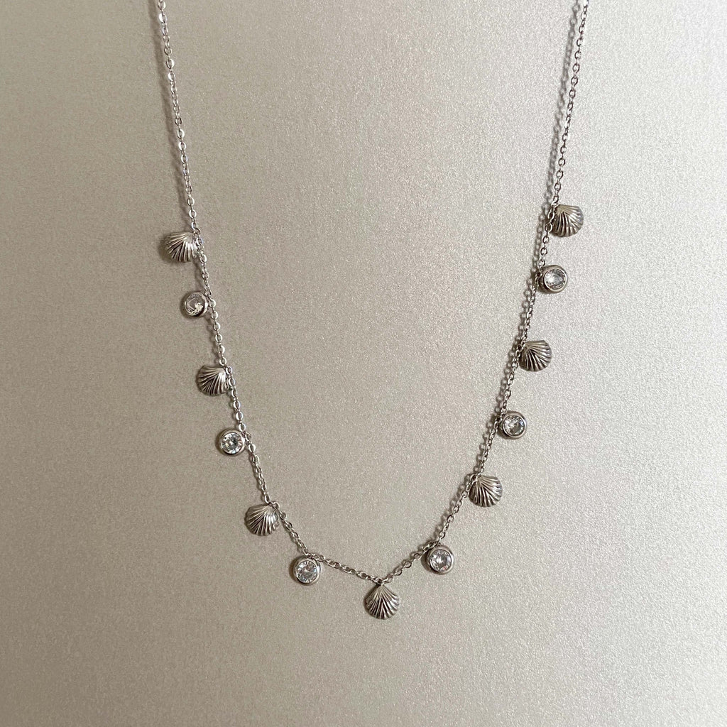 Hanaali Silver Tone Shell Necklace