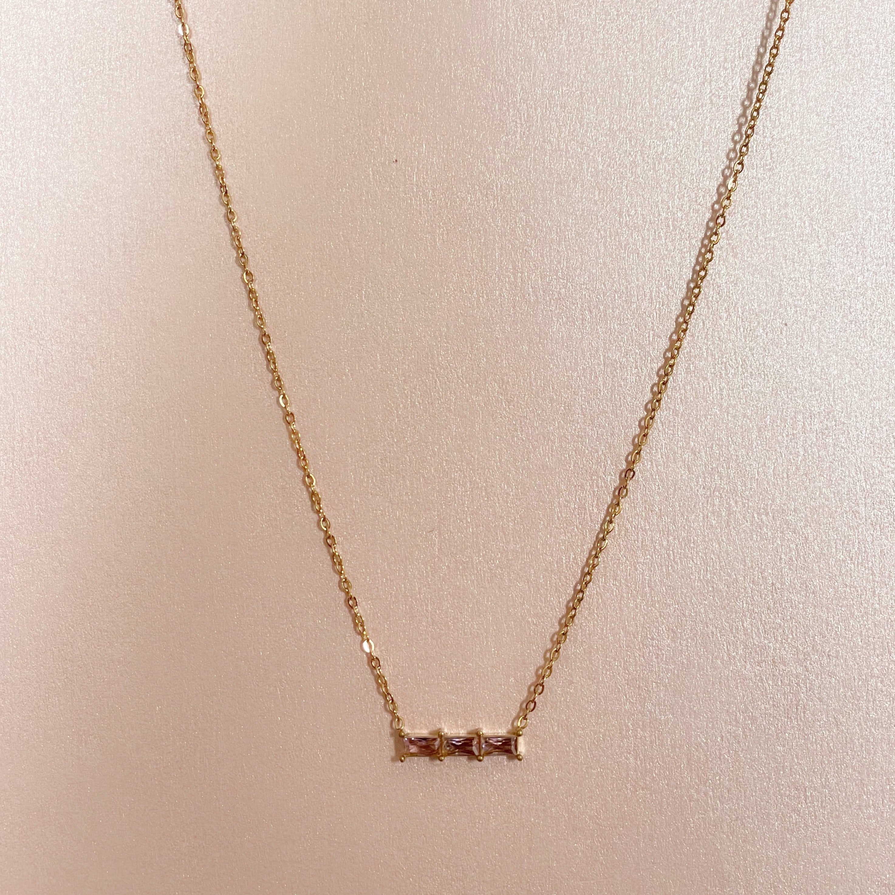 Gia Luxe 18k Gold Plated Blush Necklace
