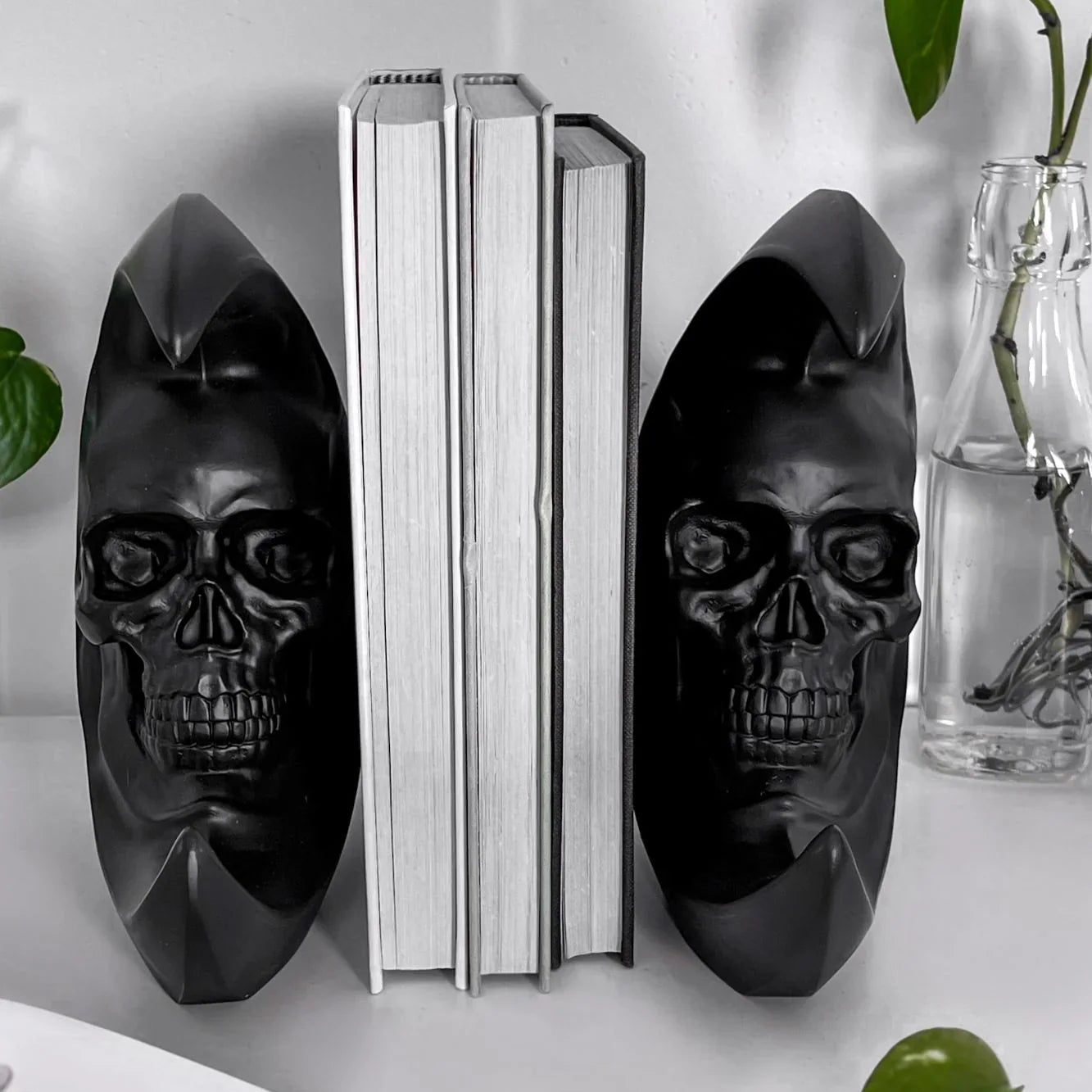 Killstar Luna Morte Skull Moon Bookends