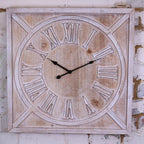 Large Square Wooden Clock 60cm 2 Colours White