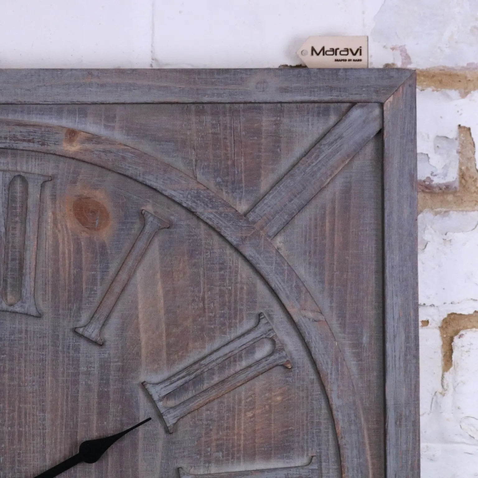 Large Square Wooden Clock 60cm 2 Colours