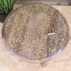 Manka Round Wooden Pedestal Side Table