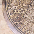Manka Round Wooden Pedestal Side Table
