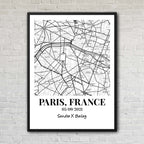 Map Location Custom Artwork Black & White Map