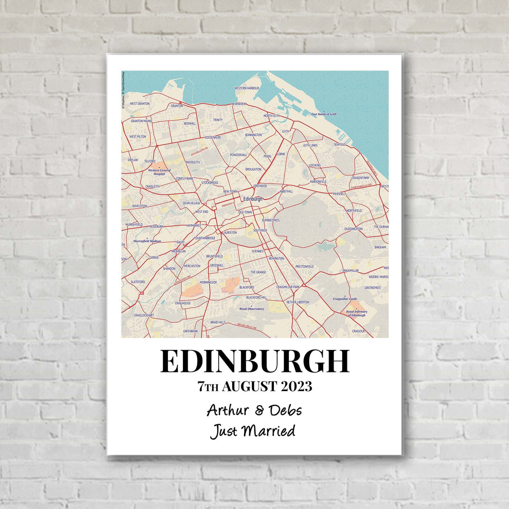 Map Location Custom Artwork Retro Colour Map
