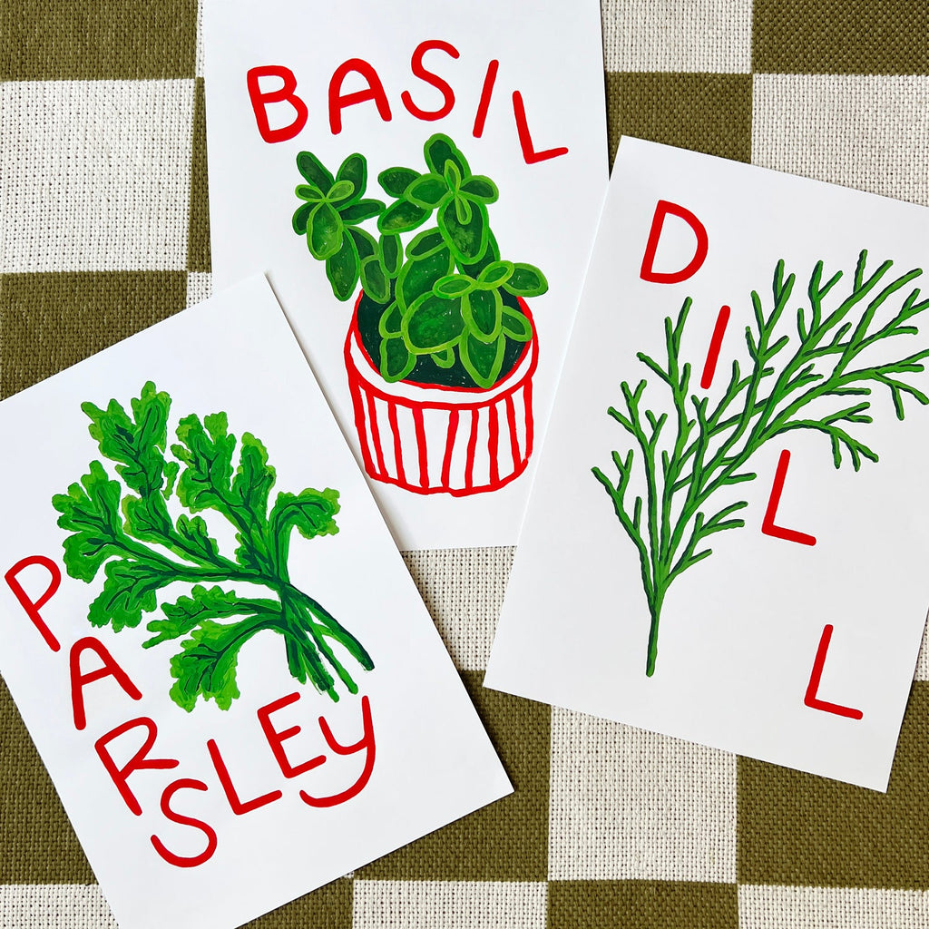 Dill Herb print from an original painting, choice of sizes, available framed and unframed