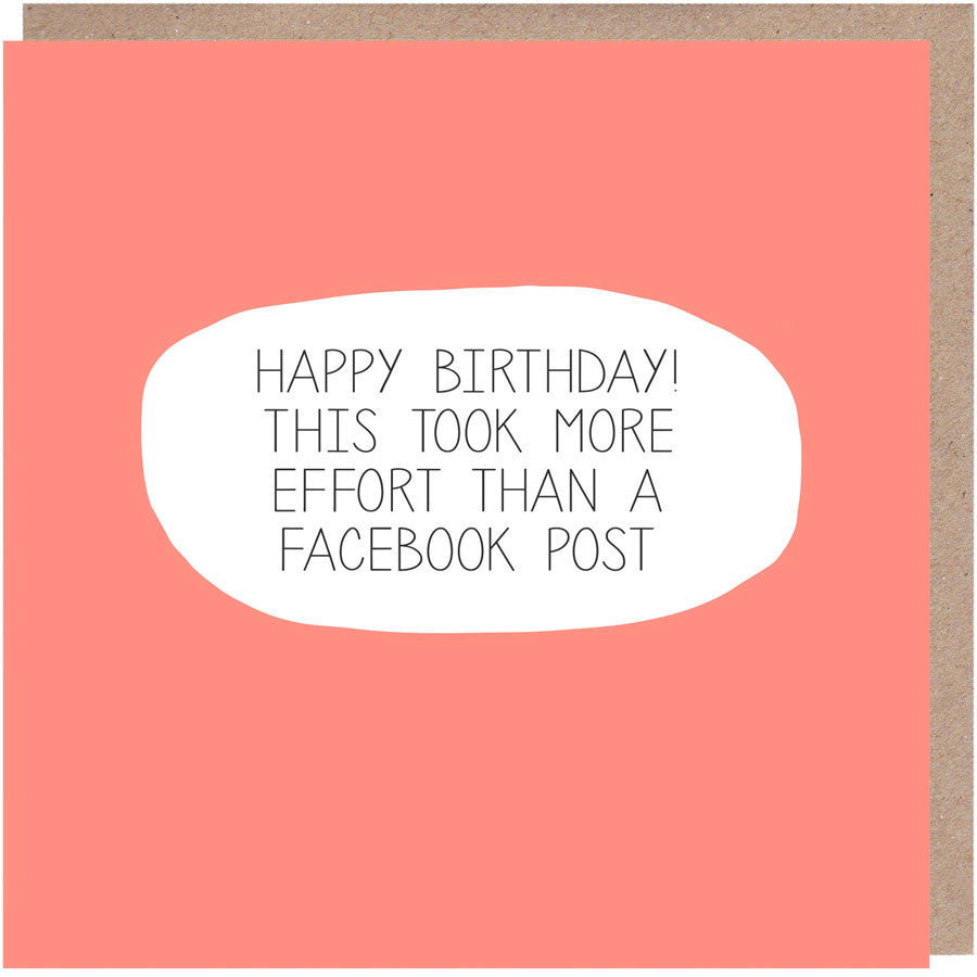 More Effort Than Facebook Birthday Card