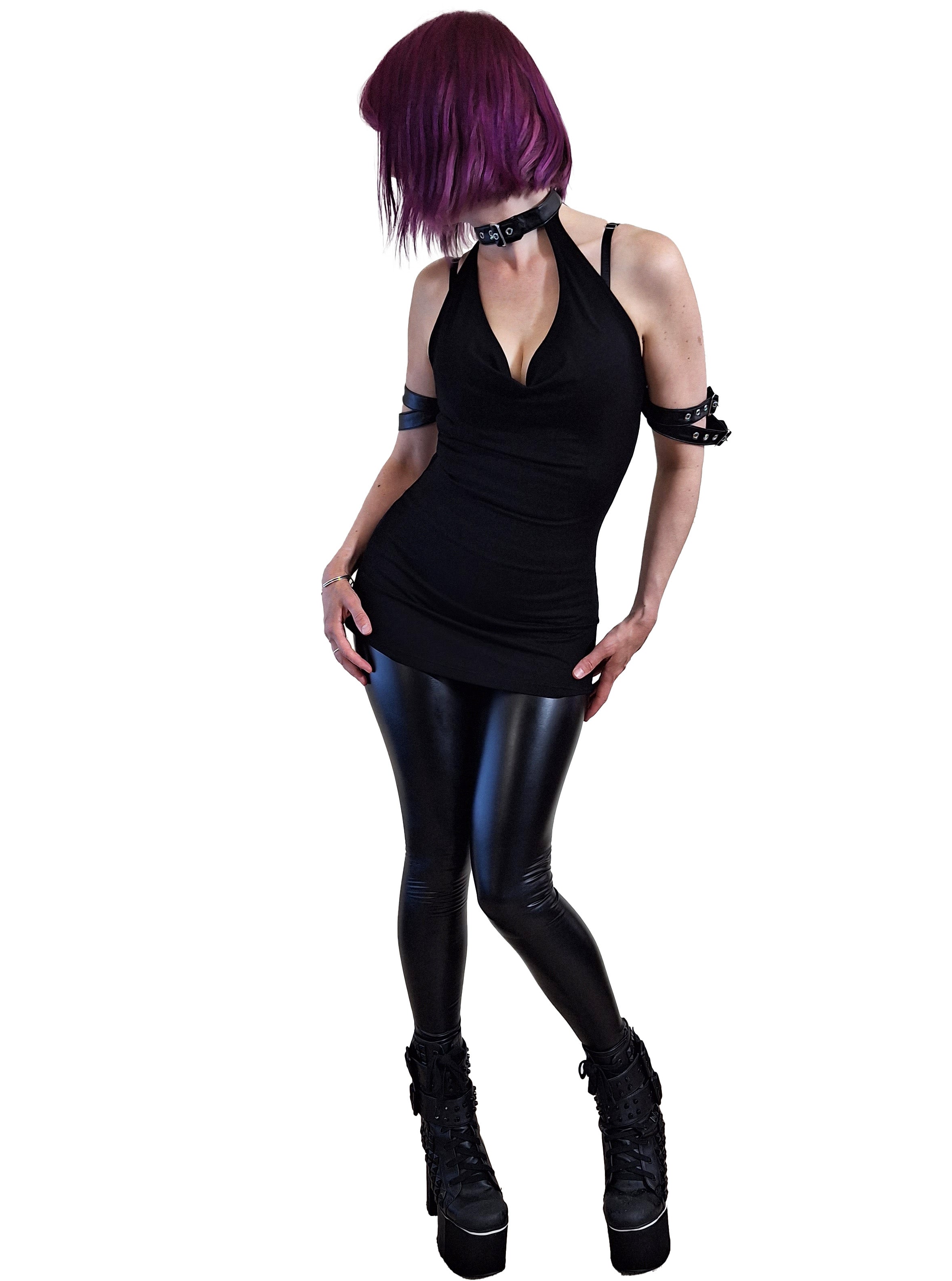 Necessary Evil Aphrodite Plunge Cowl Neck Top