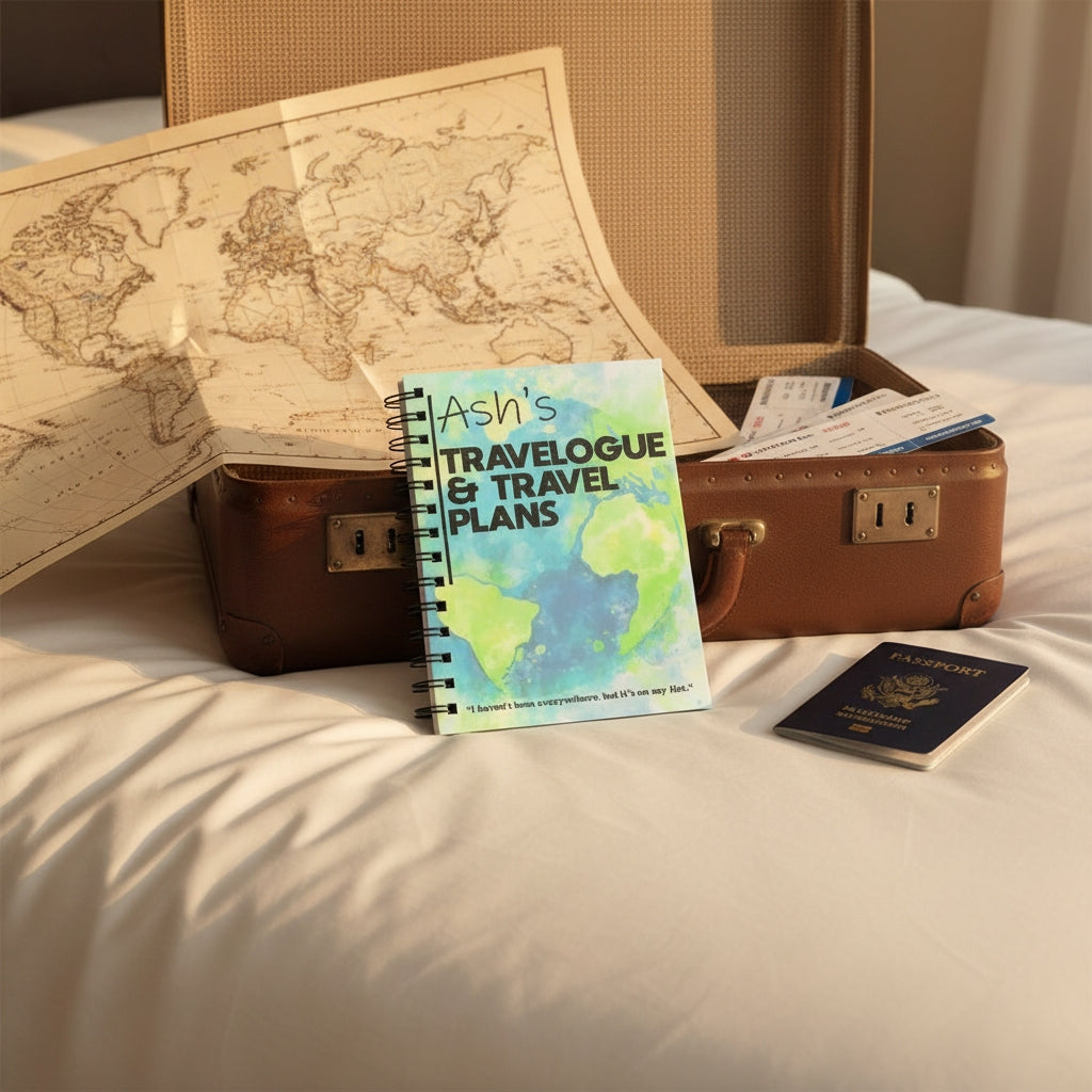 Personalised Notebook - "Travelogue & Travel Plans"