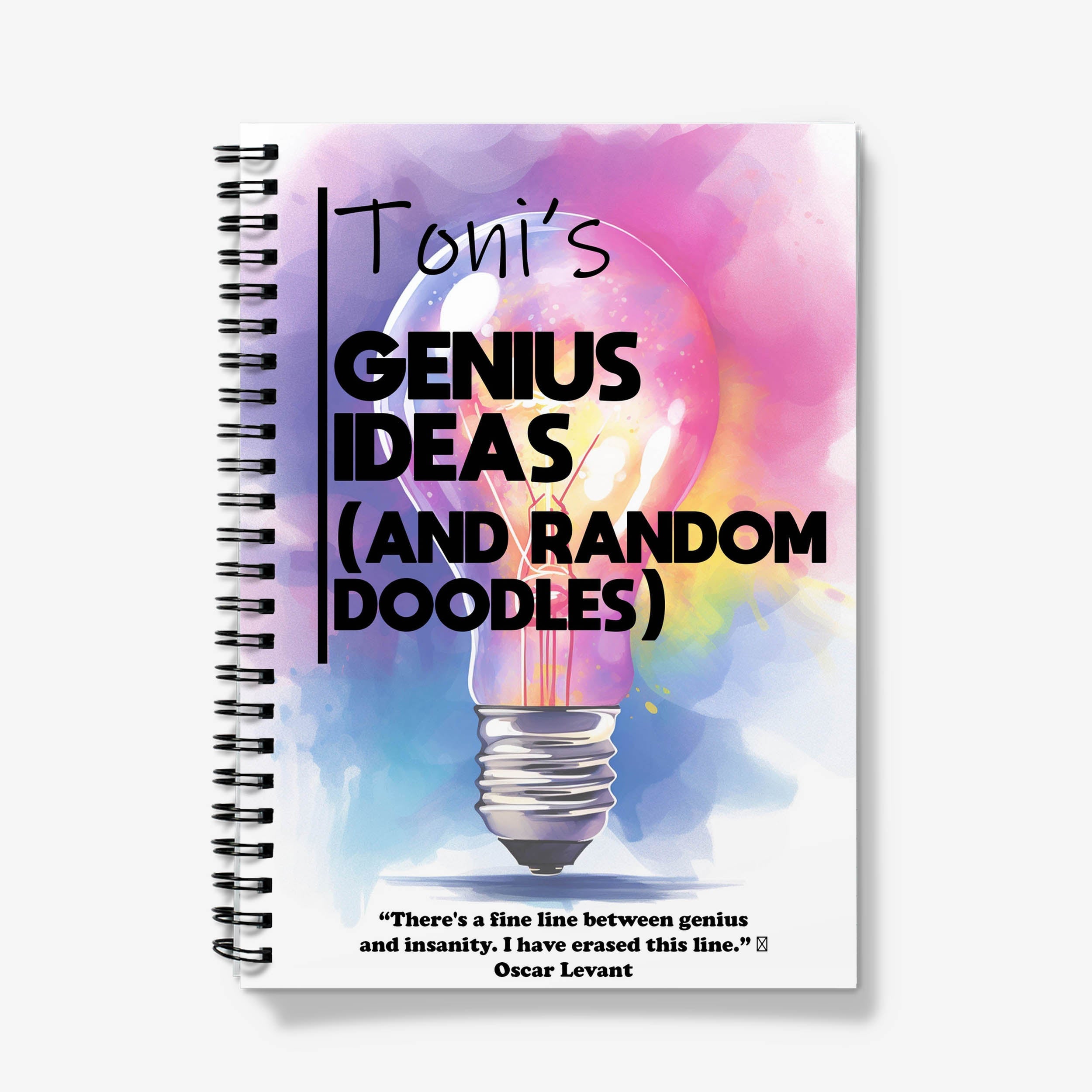 Personalised Notebook - "Genius Ideas (and random doodles)"