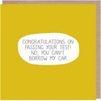 No You Can't Borrow My Car Driving Test Card