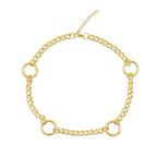 Aura O Ring Gold Curb Chain Choker Necklace