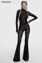 Punk Rave Seraphina Cross Flocking Flare Pants